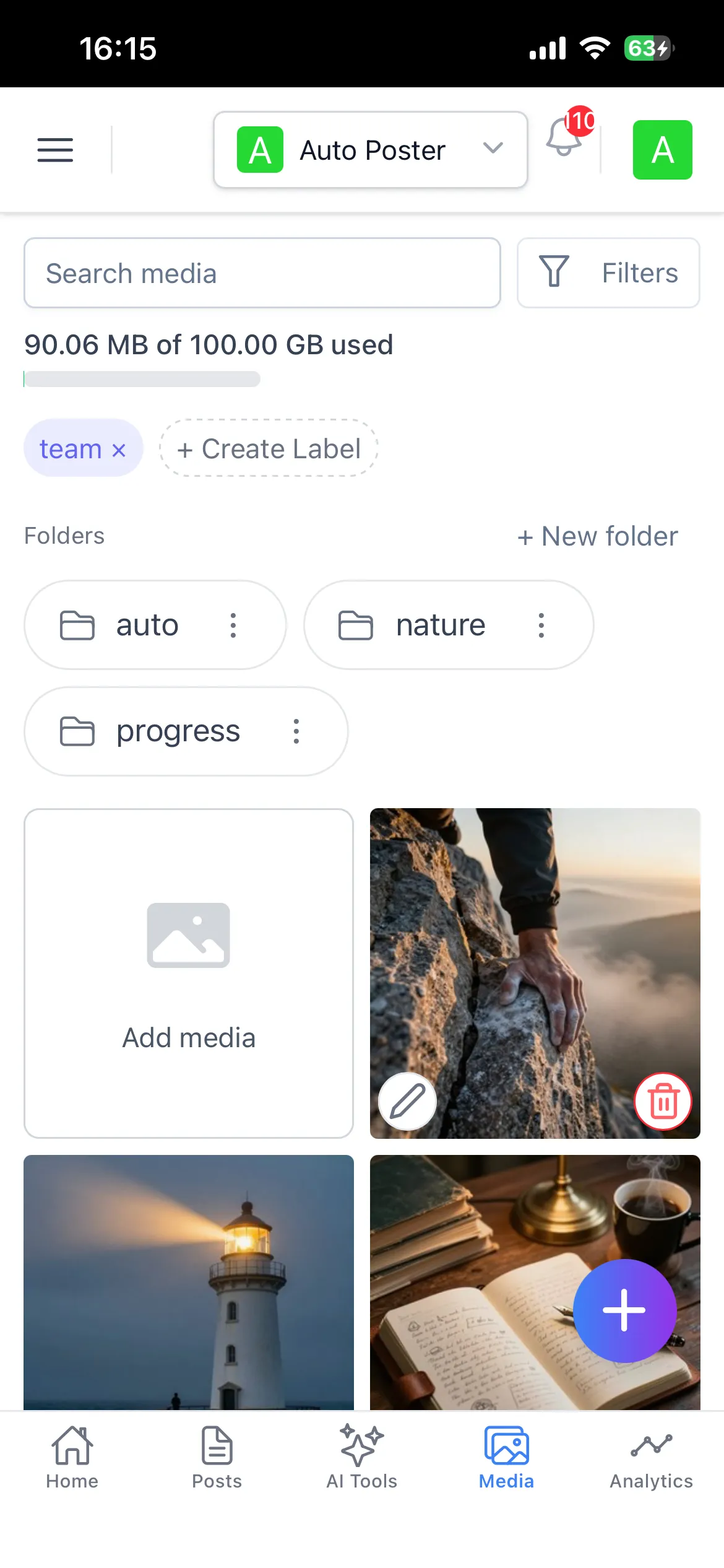 Upload directly from your camera roll